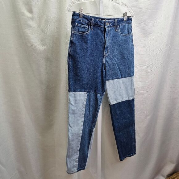 Hollister Ultra High Rise Patchwork Mom Jeans in Medium Wash Size 9R/29 - Picture 5 of 11